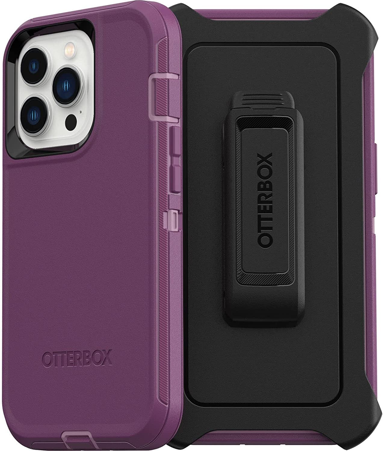 OtterBox Defender Series Screenless Edition Case for iPhone 13 Pro Only - Holster Clip Included - Non-Retail Packaging - Happy Purple