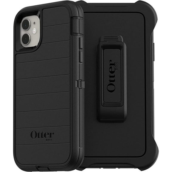 OtterBox Defender Series Screenless Edition Case for iPhone 11 Only - Holster Clip Included - Microbial Defense Protection - Non-Retail Packaging - Black