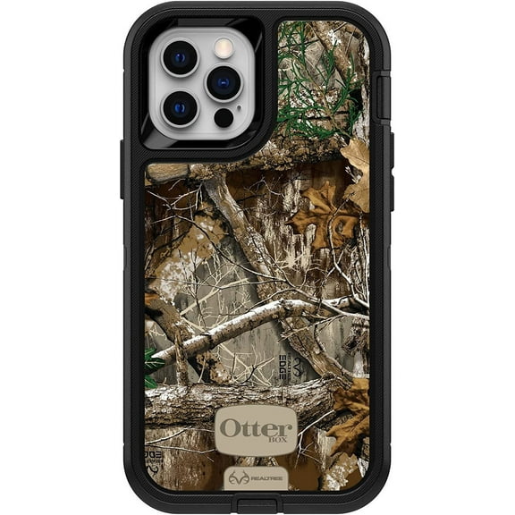 OtterBox Defender Series Screenless Edition Case for iPhone 12 & iPhone 12 Pro Only - Case Only - Non-Retail Packaging - Realtree Edge Black/Realtree Edge Graphic