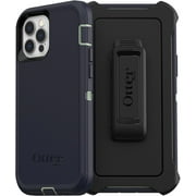 OtterBox Defender Series Screenless Edition Case for iPhone 12 & iPhone 12 Pro Only - Holster Clip Included - Non-Retail Packaging - Varsity Blues Sage/Blue