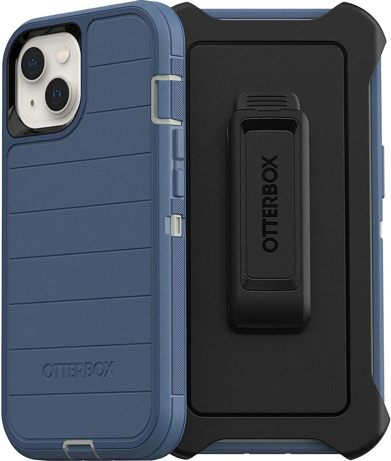 OtterBox Defender Series Screenless Edition Case for iPhone 13 Only - Holster Clip Included - Microbial Defense Protection - Non-Retail Packaging - Fort Blue