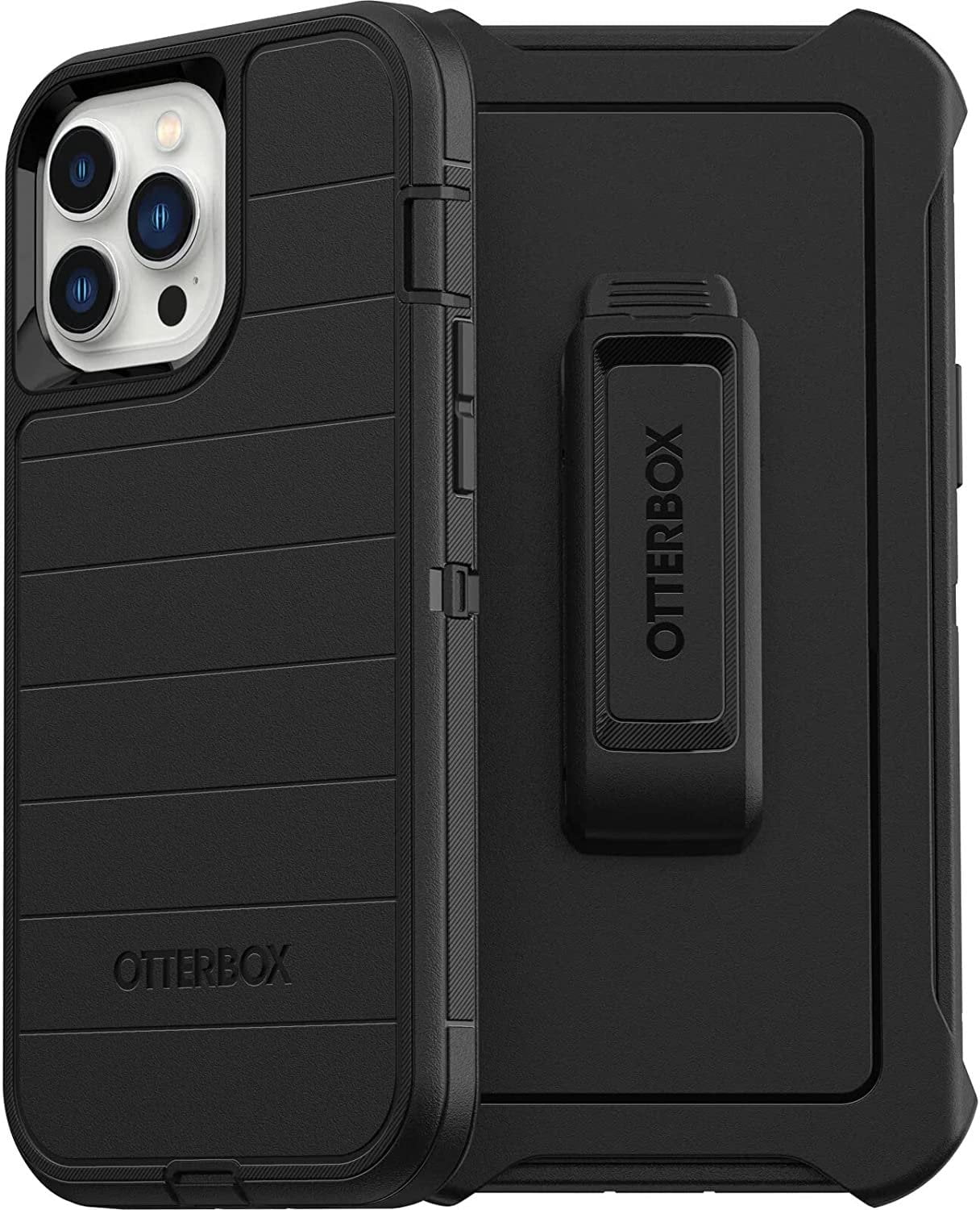 OtterBox Defender Series Screenless Edition Case for iPhone 13 Pro Max & iPhone 12 Pro Max Only - Holster Clip Included - Microbial Defense Protection - Non-Retail Packaging - Black