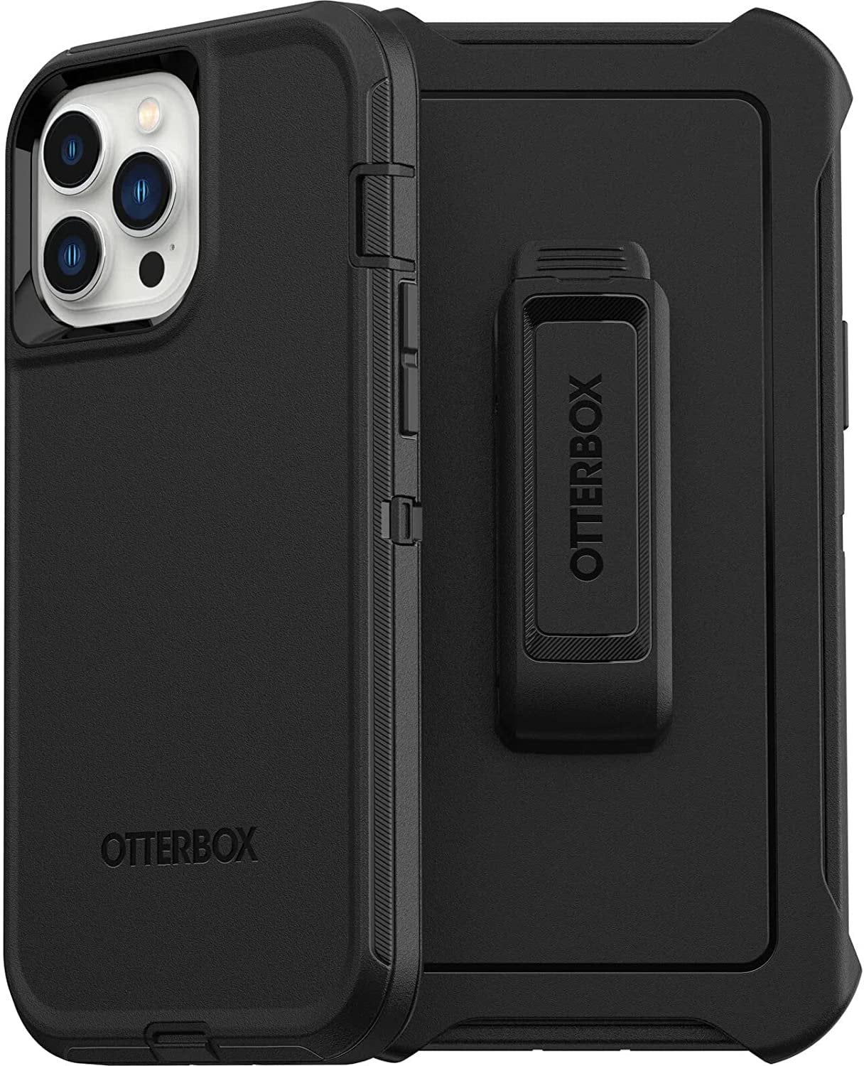 OtterBox Defender Series Screenless Edition Case for iPhone 13 Pro Max & iPhone 12 Pro Max Only - Holster Clip Included - Non-Retail Packaging - Black