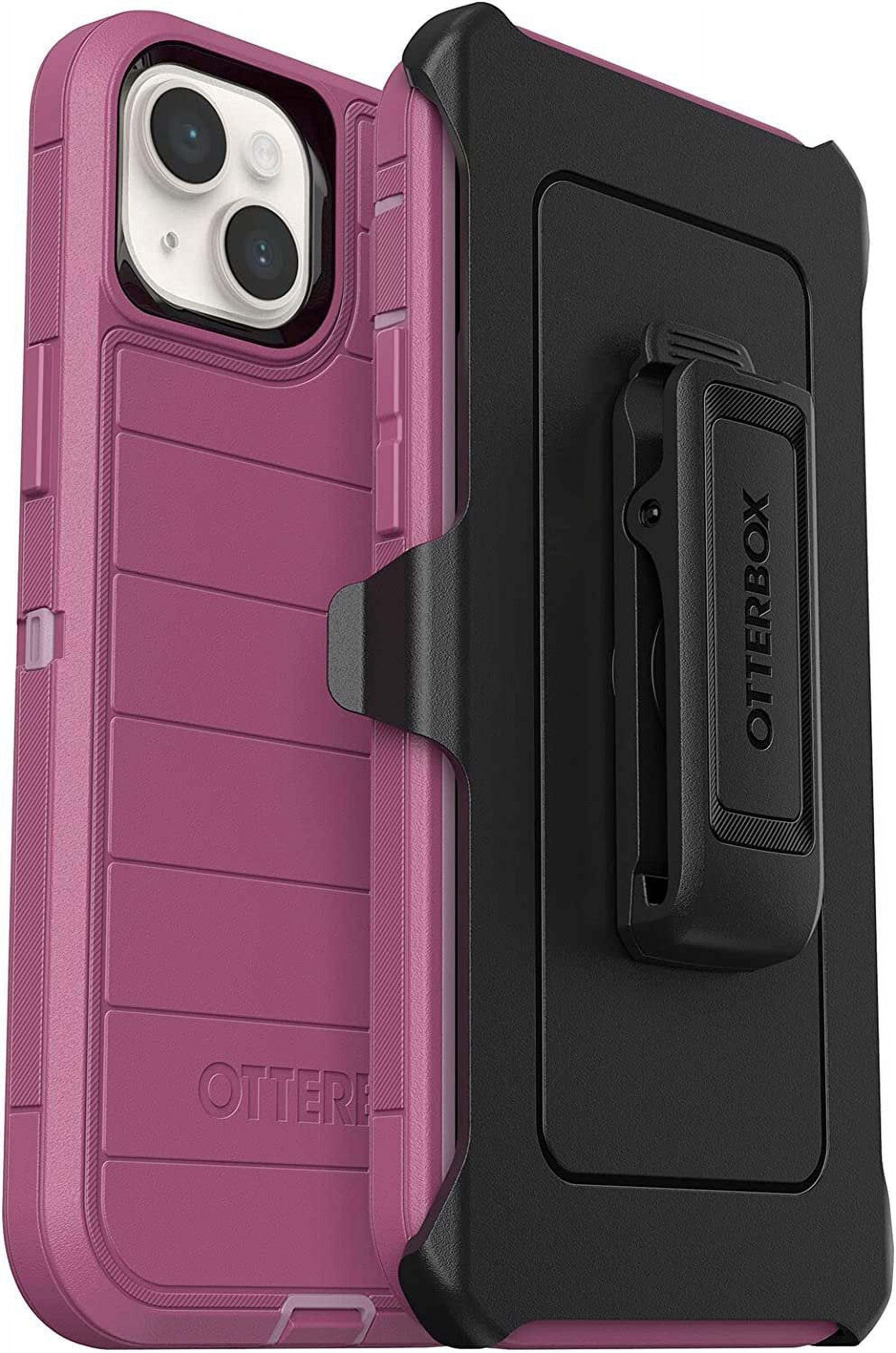 OtterBox Defender Series Screenless Edition Case for iPhone 14 Plus Only - Holster Clip Included - Microbial Defense Protection - Non-Retail Packaging - Morning Sky Pink