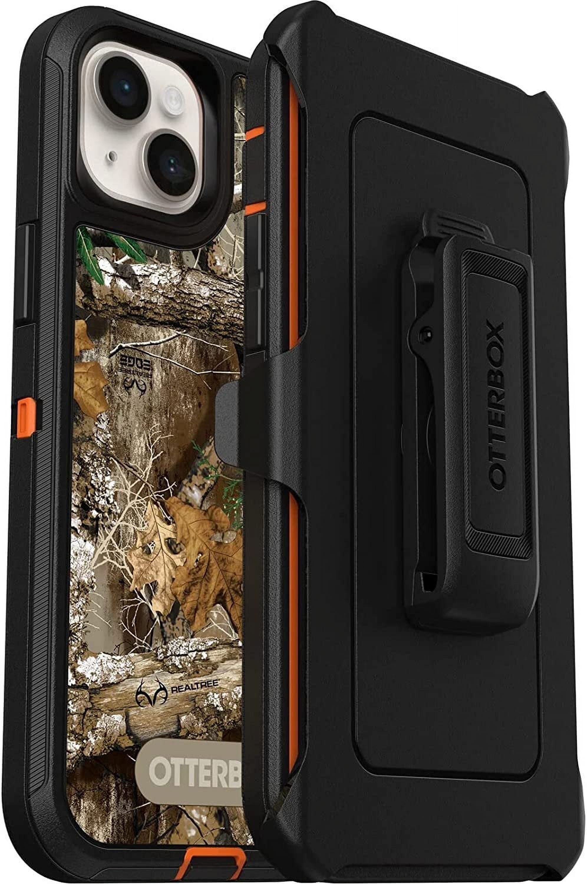 OtterBox Defender Series Screenless Edition Case for iPhone 14 Plus Only - Holster Clip Included - Microbial Defense Protection - Non-Retail Packaging - Realtree Blaze Edge Camo