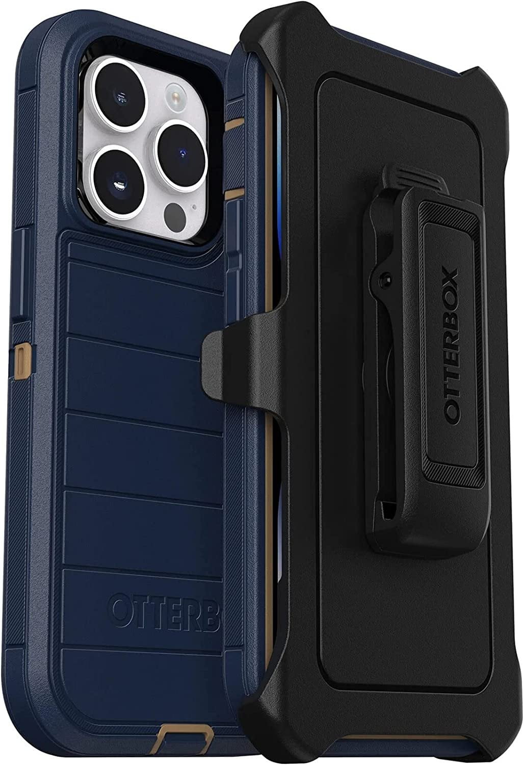 OtterBox Defender Series Screenless Edition Case for iPhone 14 Pro Only - Holster Clip Included - Microbial Defense Protection - Non-Retail Packaging - Blue Suede Shoes