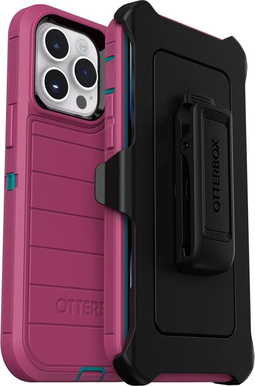 OtterBox Defender Series Screenless Edition Case for iPhone 14 Pro Max Only - Holster Clip Included - Microbial Defense Protection - Non-Retail Packaging - Canyon Sun Pink