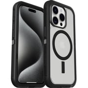 OtterBox Defender Series XT Case with MagSafe for iPhone 15 Pro Max, Clear/Black