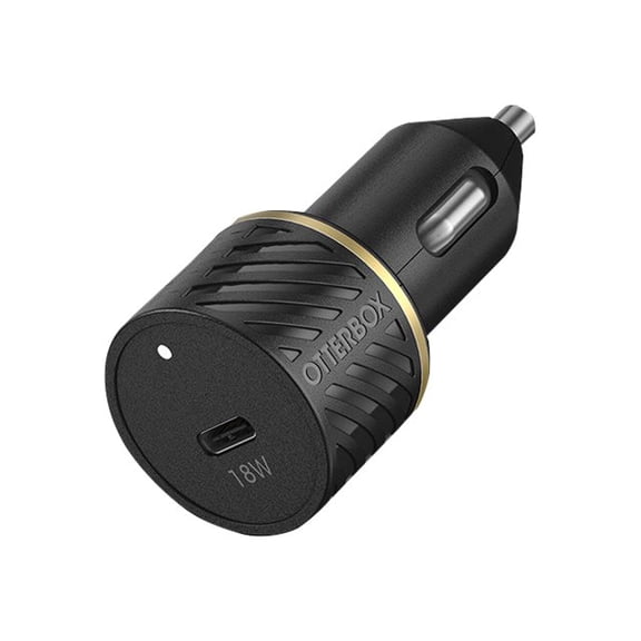 OtterBox Fast Charge Car Charging Kit 18W & USB-C to USB-C 1M Cable - Black