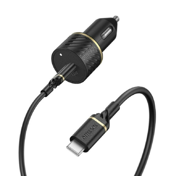 OtterBox USB-C to USB-C Fast Charge Car Charging Kit, 20W - Black Shimmer