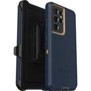OtterBox Galaxy S21 Ultra 5G (Only) - Defender Series Screenless Edition Case - Blue Suede Shoes - Holster Clip Included - Non-Retail Packaging