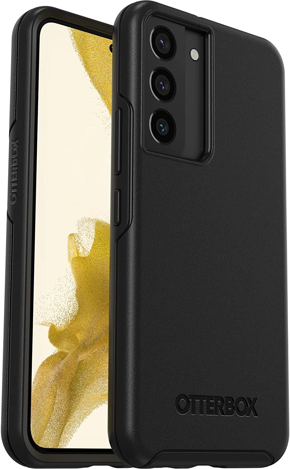 OtterBox Galaxy S22 Symmetry Series Case - BLACK, Ultra-Sleek, Wireless Charging Compatible, Raised Edges Protect Camera Screen