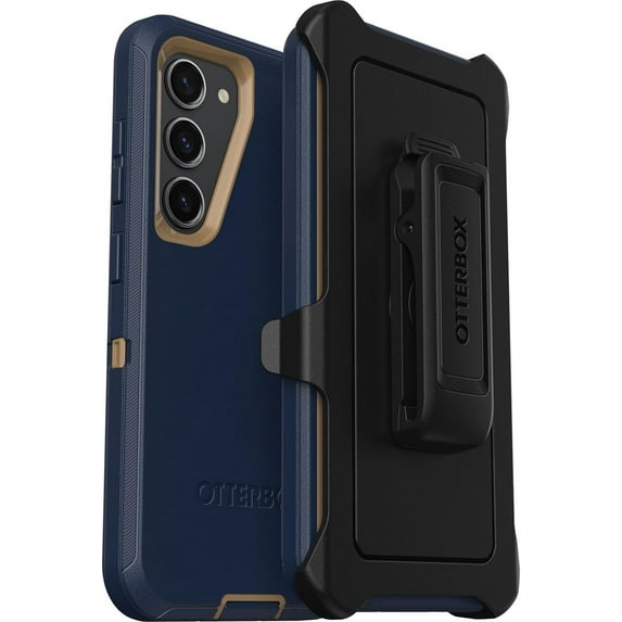 OtterBox Galaxy S23 Only - Defender Series Case - Blue Suede Shoes - Rugged & Durable - with Port Protection - Includes Holster Clip Kickstand - Non-Retail Packaging
