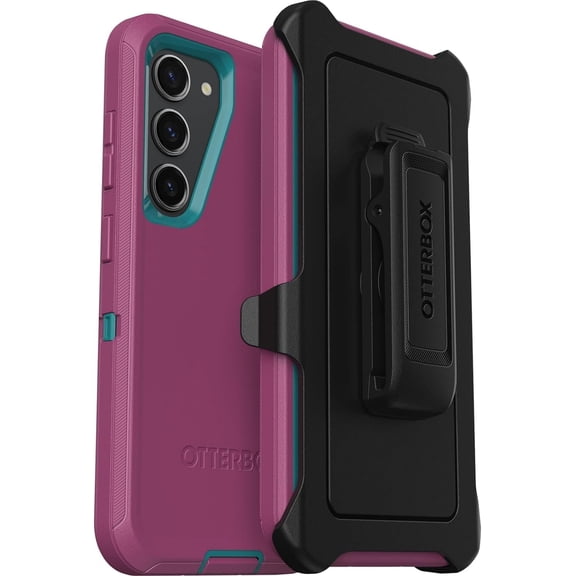 OtterBox Galaxy S23 Only - Defender Series Case - Canyon Sun Pink - Rugged & Durable - with Port Protection - Includes Holster Clip Kickstand - Non-Retail Packaging