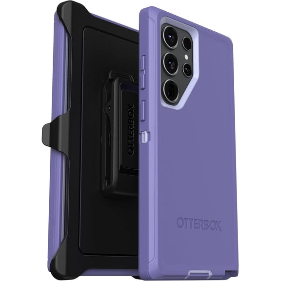 OtterBox Galaxy S23 Ultra (Only) - Defender Series Case - Mountain Majesty (Purple) - Rugged & Durable - with Port Protection - Includes Holster Clip Kickstand - Non-Retail Packaging
