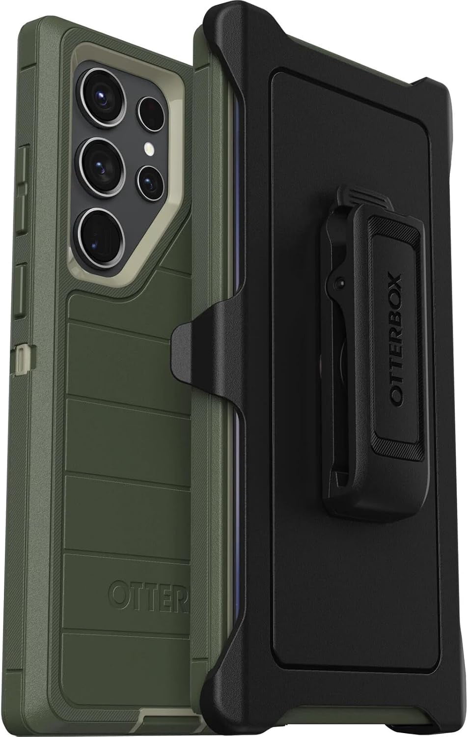 OtterBox Galaxy S23 Ultra (Only) - Defender Series Pro Case - Lichen the Trek (Green) - Rugged & Durable - with Port Protection - Holster Clip Kickstand - Non-Retail Packaging
