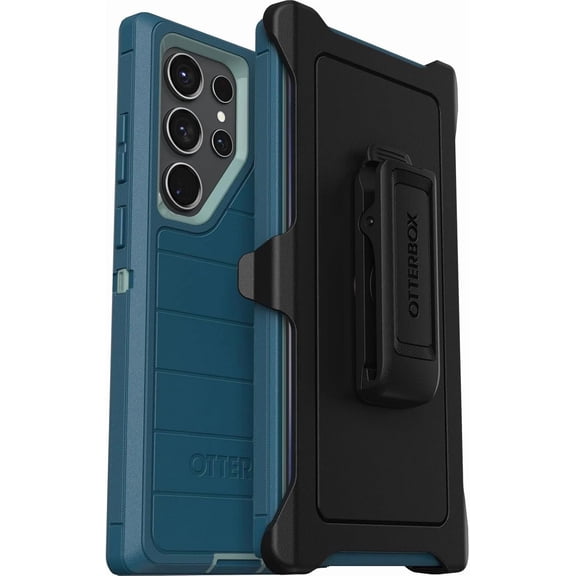 OtterBox Galaxy S23 Ultra (Only) - Defender Series Pro Case - Manoeuvre (Blue) - Rugged & Durable - with Port Protection - Holster Clip Kickstand - Non-Retail Packaging