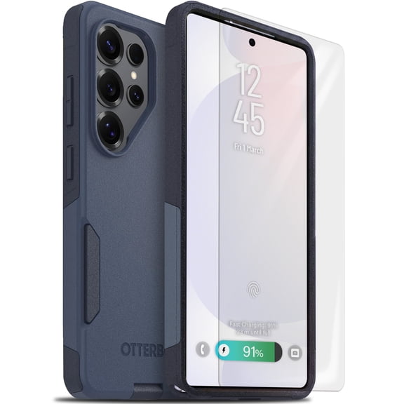OtterBox Galaxy S26 Ultra Commuter Series Case & Screen Protector, Blue - Magnetic Fast Charge - Dual Layer - Slim - 3X MIL-STD Drop Tested - Easy Install Screen Protector - Scratch Resistant Bundle