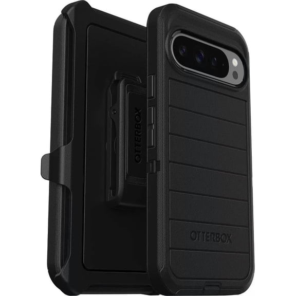 OtterBox Google Pixel 9 Pro XL (Only) - Defender Series Pro Case - Black - Rugged & Durable - with Port Protection - Includes Holster Clip Kickstand - Non-Retail Packaging