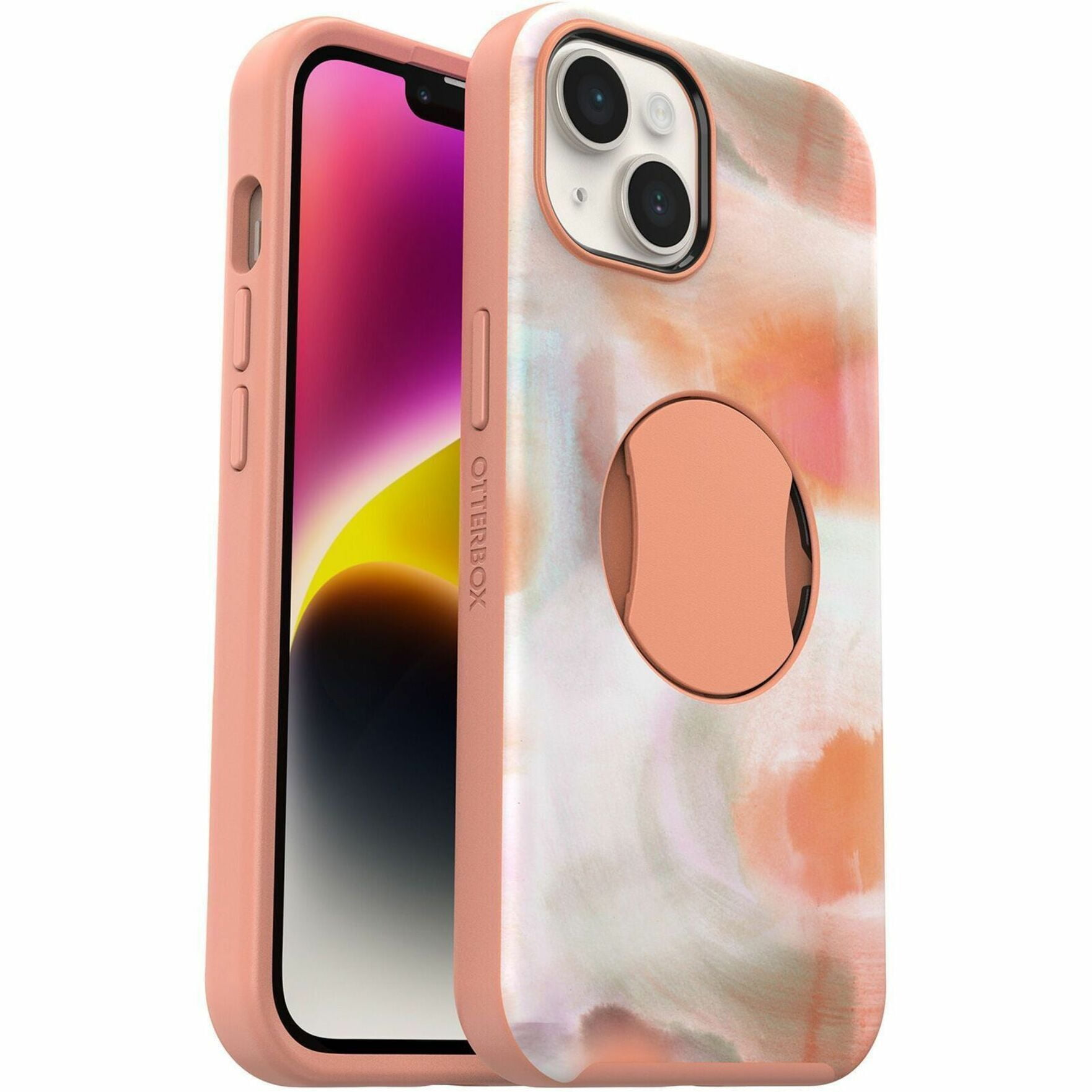 OtterBox Grip Symmetry Series MagSafe Case for iPhone 14/ 13 Apple, Peaches