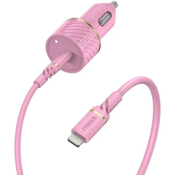 OtterBox Lightning to USB-C Fast Charge Car Charging Kit 18W - Orchid Pink