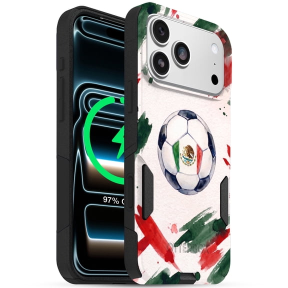 OtterBox Mexico Soccer Phone Case, iPhone 17 Pro Max - Commuter Magsafe Series - 3X Military Standard Drop Protection, Slim Dual-Layer Design - Printed in USA