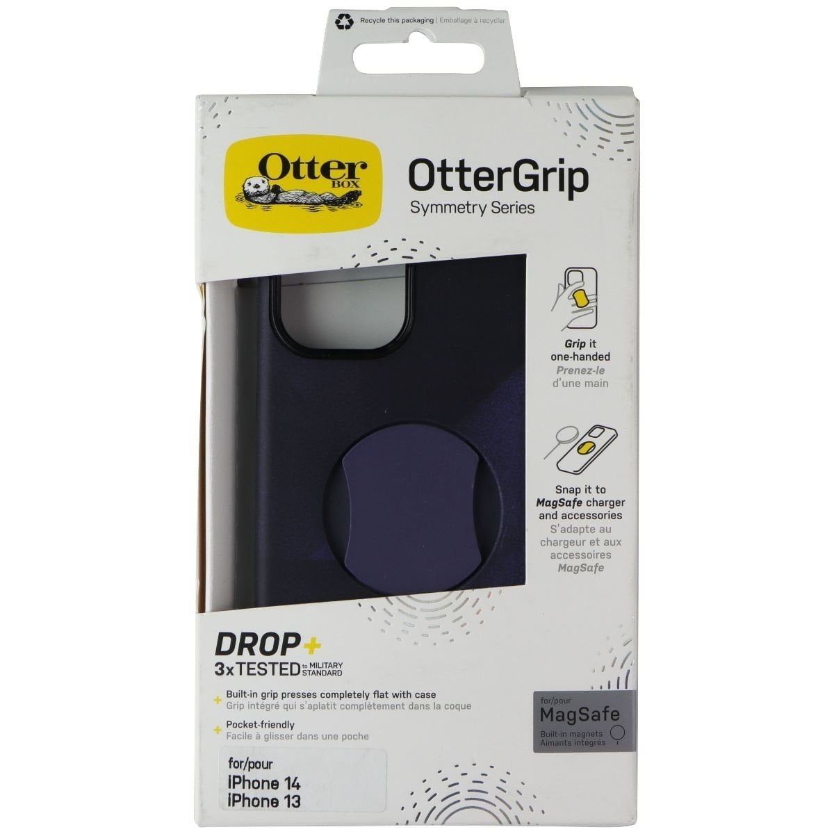 OtterBox OtterGrip Symmetry Case for MagSafe for iPhone 14 - Blue Storm