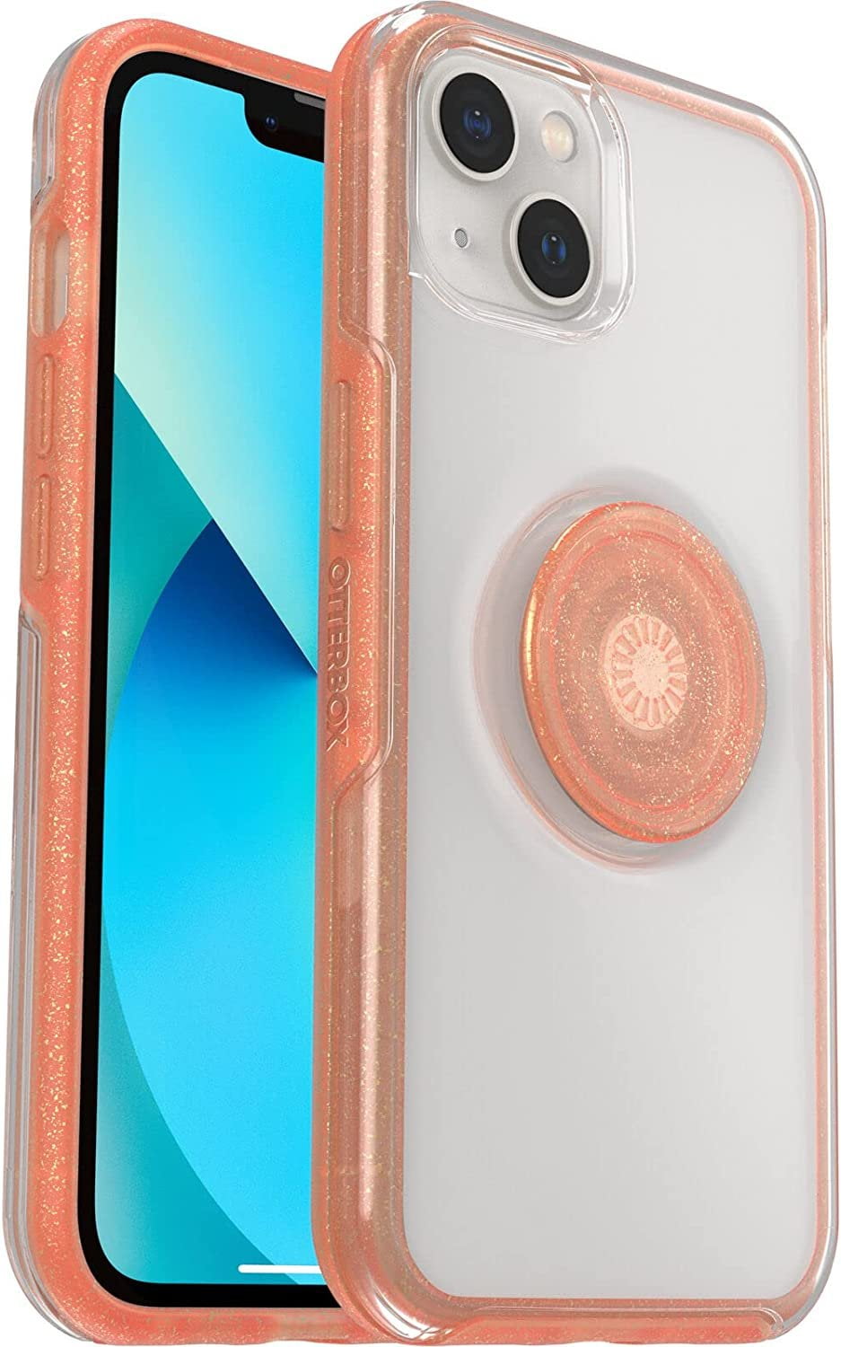 OtterBox + Pop Symmetry Clear Series Case for iPhone 13 Only - Non-Retail Packaging - Melondramatic Clear/Orange