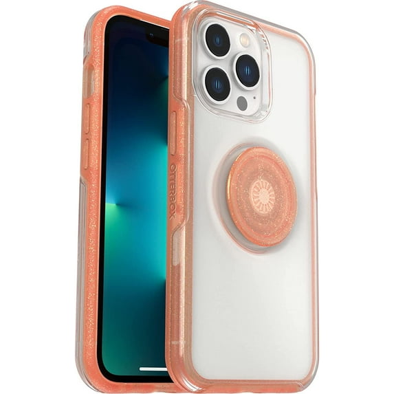 OtterBox + Pop Symmetry Clear Series Case for iPhone 13 Pro Only - Non-Retail Packaging - Melondramatic Clear/Orange