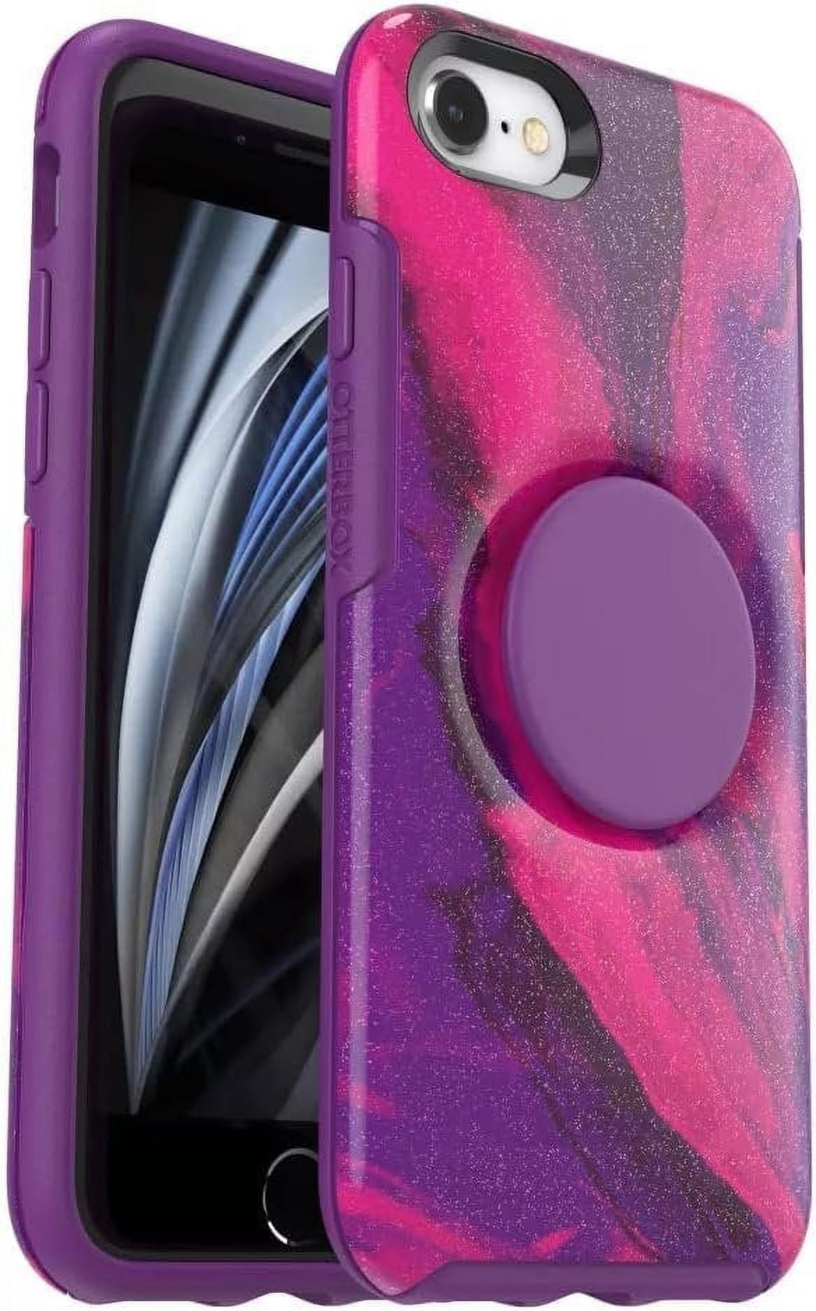 OtterBox + Pop Symmetry Series Case for iPhone SE 3rd & 2nd gen & iPhone 8/7 Only - Not Plus - Non-Retail Packaging - Berry Flow