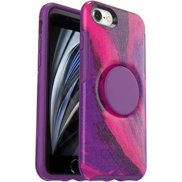 OtterBox + Pop Symmetry Series Case for iPhone SE 3rd & 2nd gen & iPhone 8/7 Only - Not Plus - Non-Retail Packaging - Berry Flow