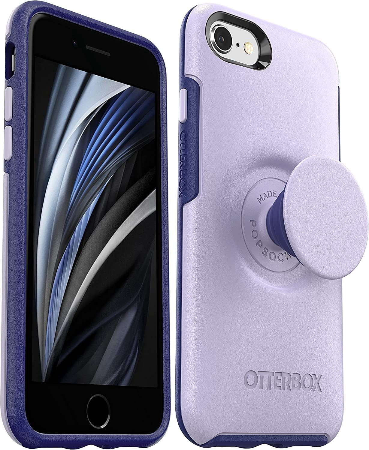 OtterBox + Pop Symmetry Series Case for iPhone SE 3rd & 2nd gen & iPhone 8/7 Only - Not Plus - Retail Packaging - Lilac Dusk