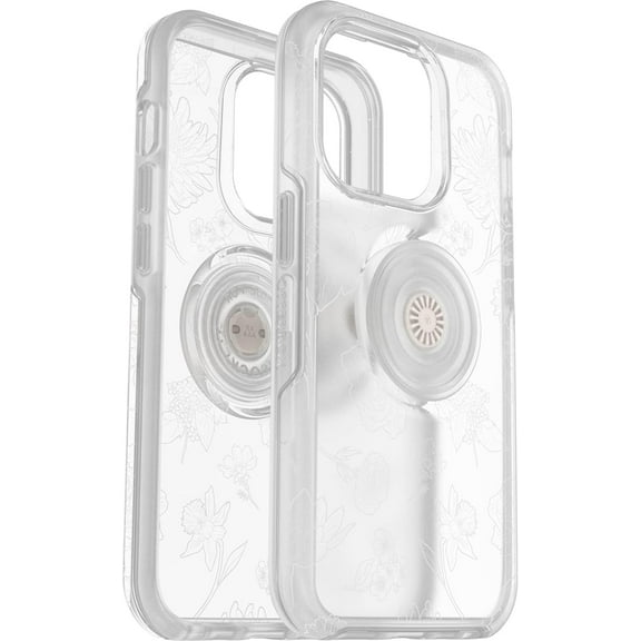 OtterBox + Pop Symmetry Series Clear Case for iPhone 14 Pro, Flower of Month