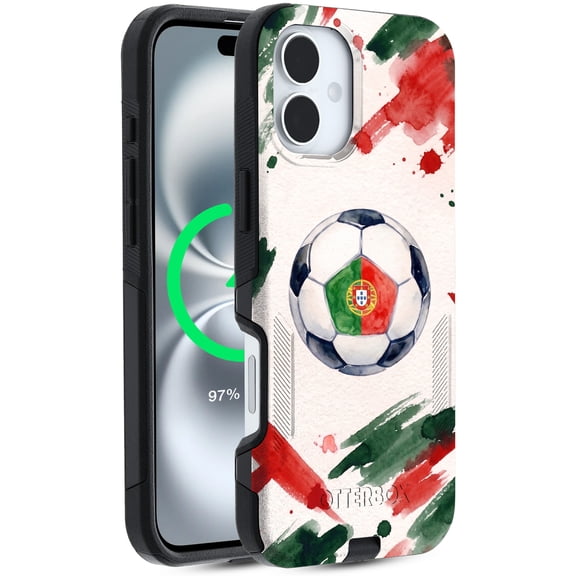 OtterBox iPhone 16 Plus Case, Fully MagSafe, Dual-Layer Shockproof Protection - Portugal Soccer Design