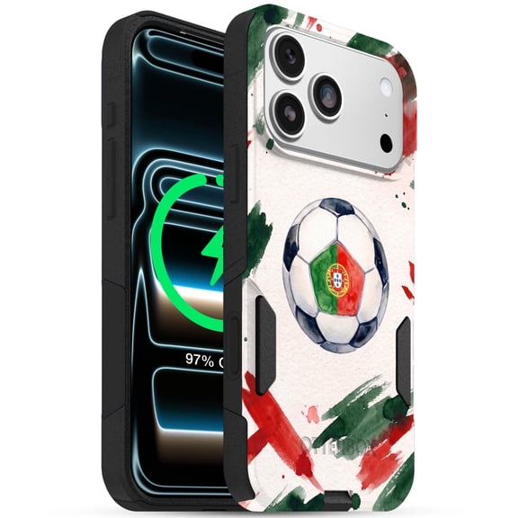 OtterBox Portugal Soccer Phone Case, iPhone 17 Pro - Commuter Magsafe Series - Shockproof Dual-Layer Protection, Slim Protective Case - Printed in USA