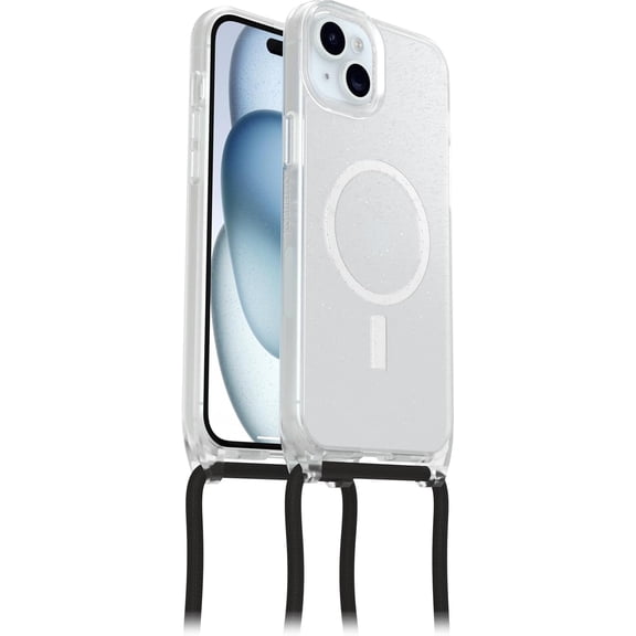 OtterBox React Necklace Case with MagSafe for iPhone 15 Plus and 14 Plus, Clear