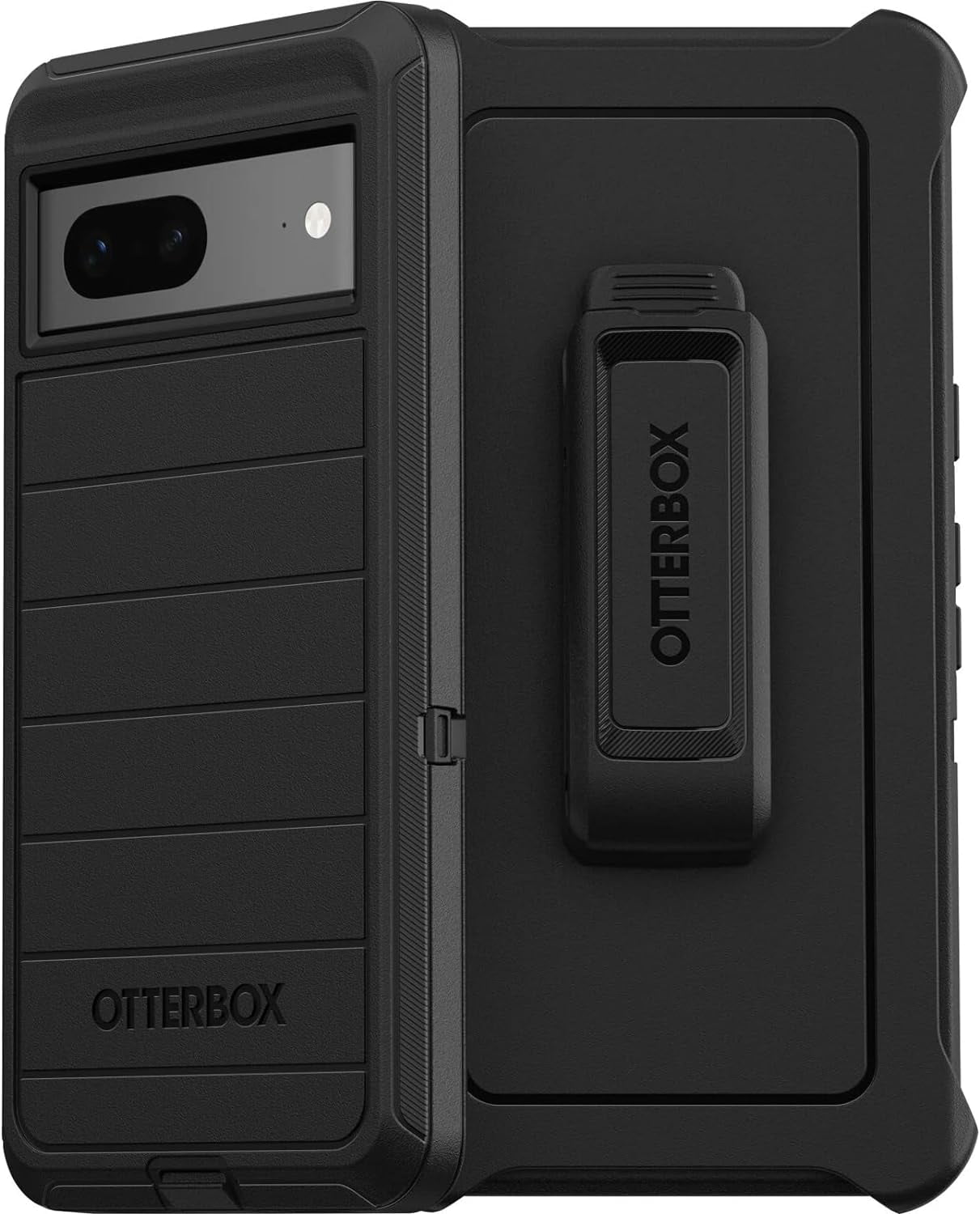 OtterBox Rugged Holster Cell Phone Case for Google Pixel 7, Black