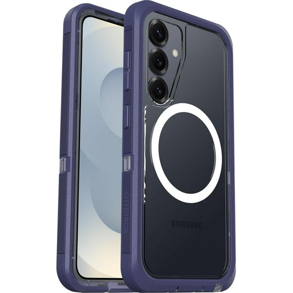 OtterBox Samsung Galaxy S25 (Only) - Defender Series XT Clear Magnet Case - Denver Dusk (Clear/Purple) - Screenless - Rugged - Lanyard Attachment - Non-Retail Packaging