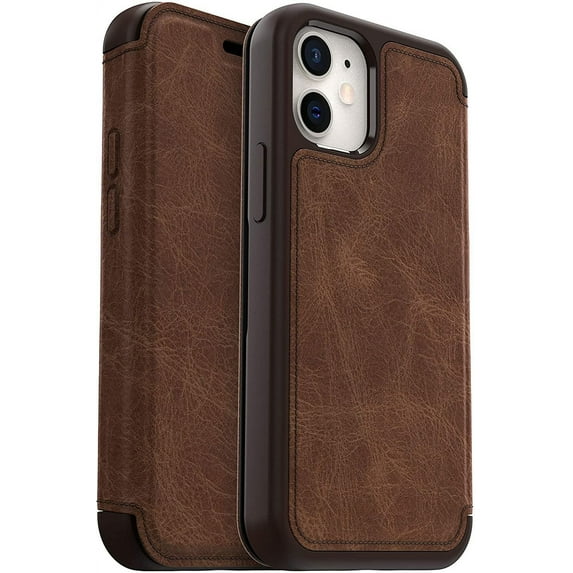 OtterBox Strada Carrying Case (Folio) Apple iPhone 12 mini Smartphone, Espresso Brown