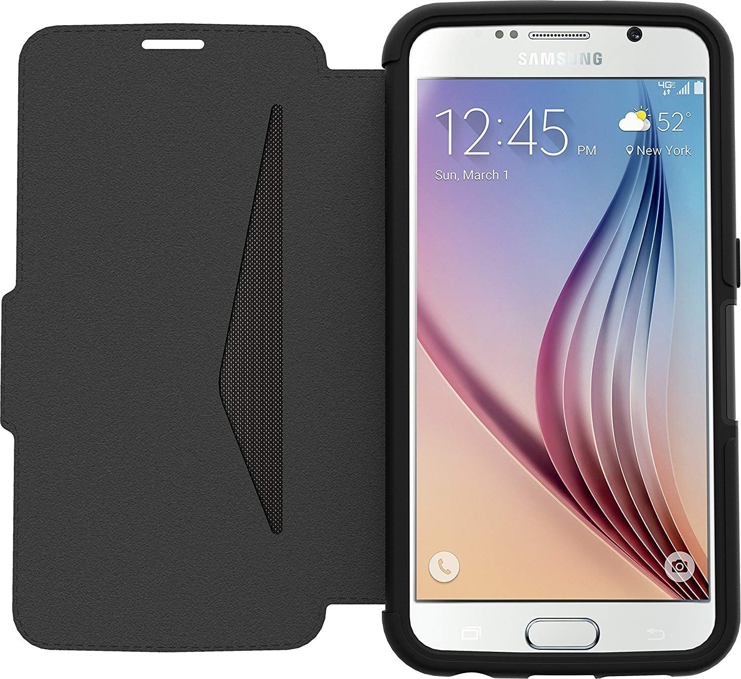 OtterBox Strada - Flip cover for cell phone - genuine leather, polycarbonate - new minimalism - for Samsung Galaxy S6