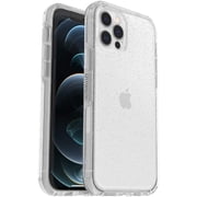 OtterBox Symmetry Back Cover Cell Phone Case for Apple iPhone 12 / 12Pro, Stardust Silver Flake