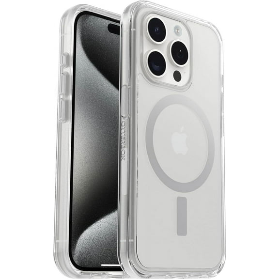 OtterBox Symmetry Series+ Case With MagSafe for iPhone 15 Pro Max, Clear