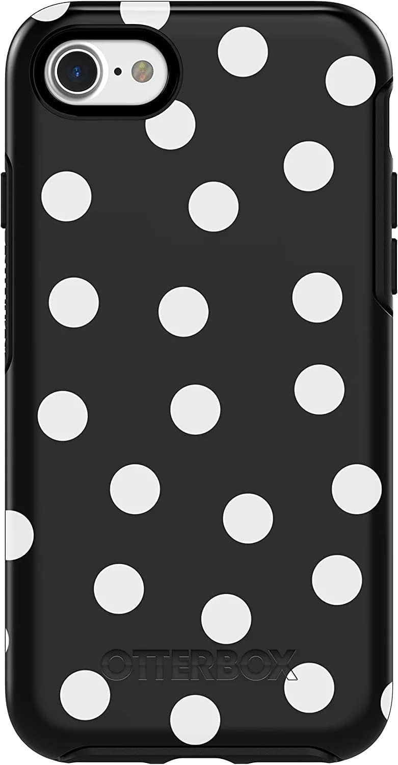 OtterBox Symmetry Series Case for iPhone SE 3rd and 2nd gen and iPhone 8/7 Only - Non-Retail Packaging - Date Night Black/White Polka Dot Graphic