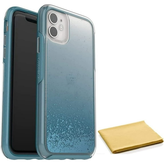 OtterBox Symmetry Series Case for iPhone 11 & iPhone XR Only - with Cleaning Cloth - Non-Retail Packaging - We'll Call Blue Clear/Blue Sapph Met/We'll Call Blue Iml