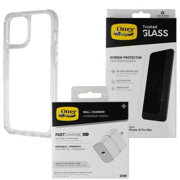 Otterbox Symmetry Clear + Power Kit Bundle for iPhone 12 Pro Max