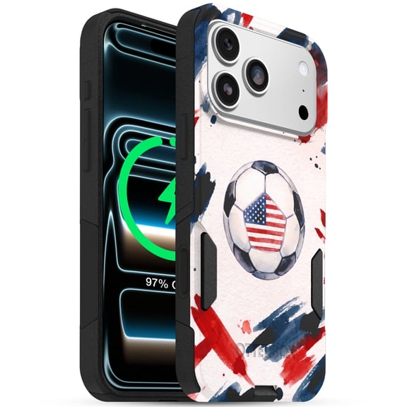 OtterBox Commuter Series iPhone 17 Pro Max Case, MagSafe Compatible, 3X Military Protection, USA Soccer Design