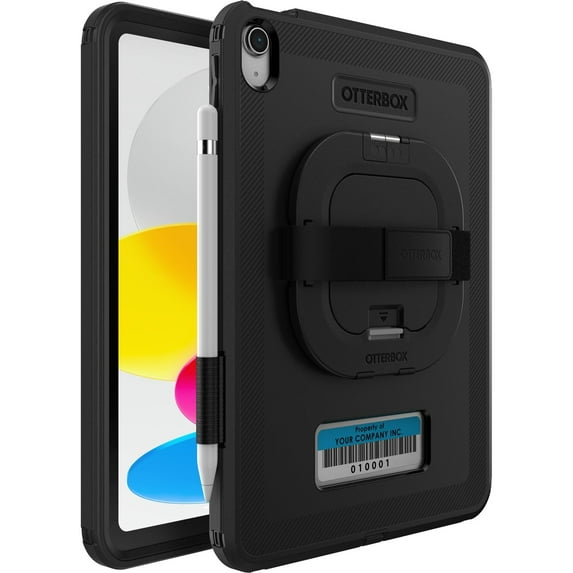OtterBox iPad 10th Gen (Only) - Defender Series Pro Case W/Kickstnd/Handstrp - Black - Screenless Edition - Non-Retail Packaging - (Ideal for Business Customer)