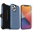 thumbnail image 1 of OtterBox Holster Cell Phone Case with Zagg Screen Protector Apple iPhone 12 and iPhone 12 Pro, Blue, 1 of 6