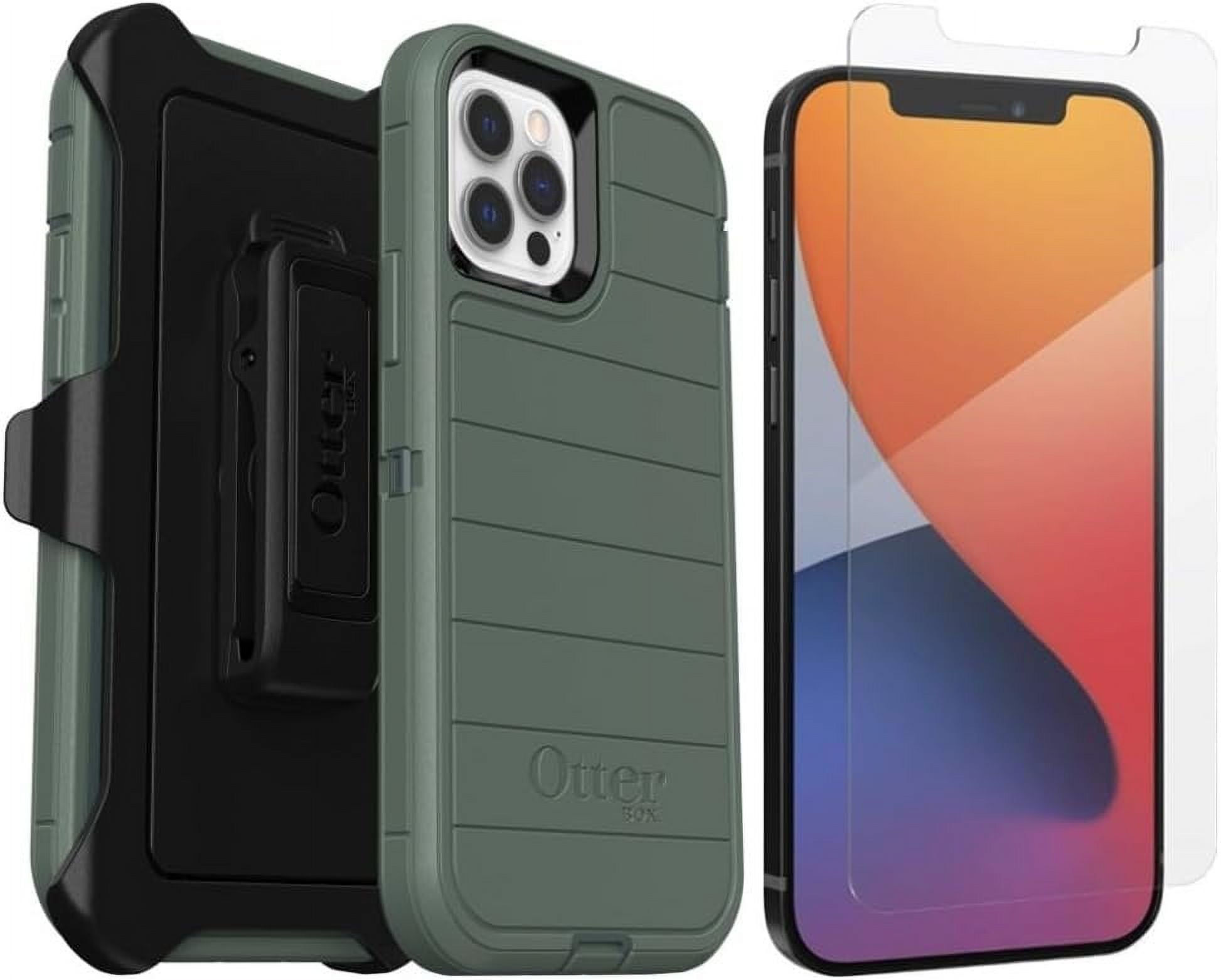 OtterBox Defender Series Cell Phone Case for iPhone 12 & iPhone 12 Pro, Forest Ranger Green