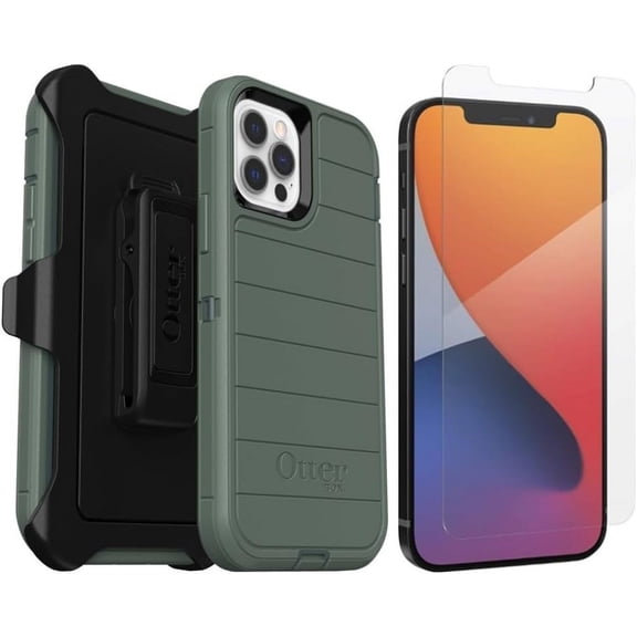 OtterBox Defender Series Cell Phone Case for iPhone 12 & iPhone 12 Pro, Forest Ranger Green